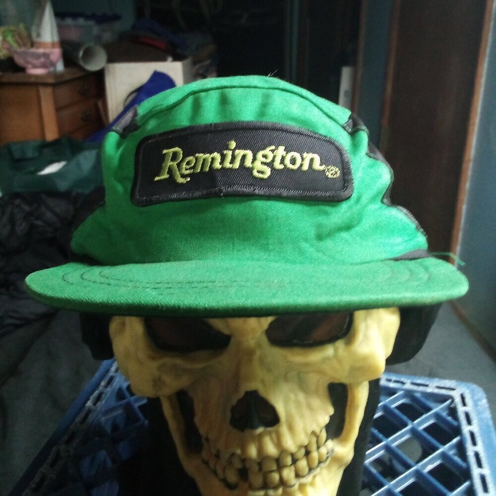 Vintage Remington Patch Hunting Ear Protection Hat Cap